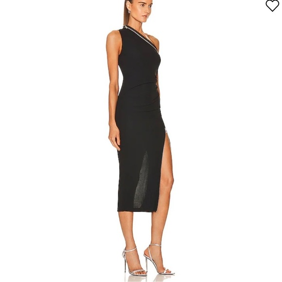 NWT Stunning Helmut Lang Asymmetric Zip Dress size XXS reg $475 style M04HW602 - Picture 2 of 9